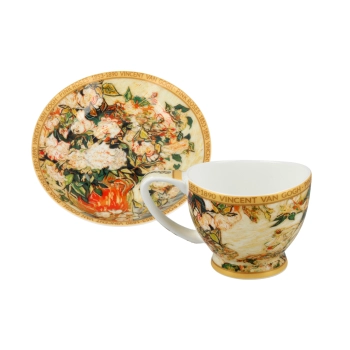 Filiżanka espresso Vanessa - V. van Gogh, Wazon z różami (CARMANI)