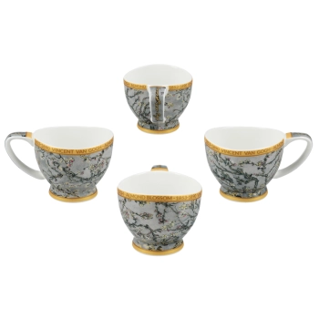 Filiżanka espresso Vanessa - V. van Gogh, Kwitnący Migdałowiec, srebrny (CARMANI)