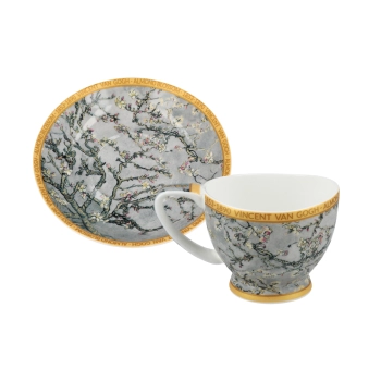 Filiżanka espresso Vanessa - V. van Gogh, Kwitnący Migdałowiec, srebrny (CARMANI)