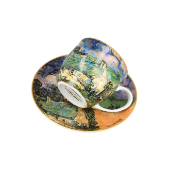 Kpl. 2 filiżanek ze spodkami - V. van Gogh, Chaty kryte strzechą (CARMANI)
