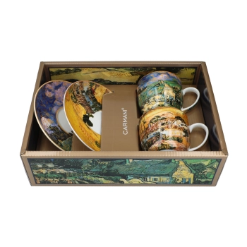 Kpl. 2 filiżanek ze spodkami - V. van Gogh, Chaty kryte strzechą (CARMANI)