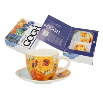 Filiżanka espresso ze spodkiem - V. van Gogh, Słoneczniki (CARMANI)