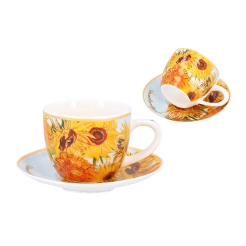 Filiżanka espresso ze spodkiem - V. van Gogh, Słoneczniki (CARMANI)