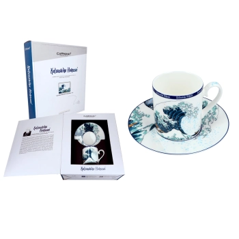 Kpl. Filiżanka ze spodkiem - Hokusai Katsushika, Wielka fala w Kanagawie (CARMANI)