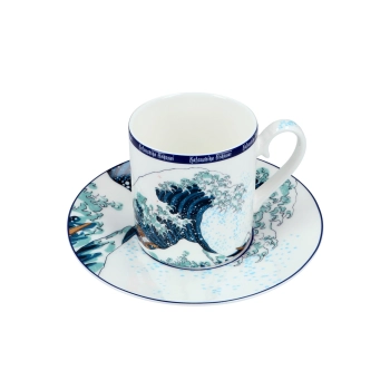Kpl. Filiżanka ze spodkiem - Hokusai Katsushika, Wielka fala w Kanagawie (CARMANI)
