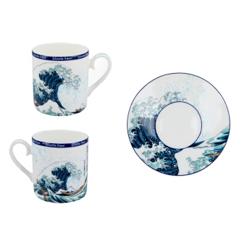 Kpl. Filiżanka ze spodkiem - Hokusai Katsushika, Wielka fala w Kanagawie (CARMANI)