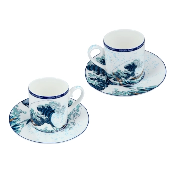 Kpl. Filiżanka ze spodkiem - Hokusai Katsushika, Wielka fala w Kanagawie (CARMANI)