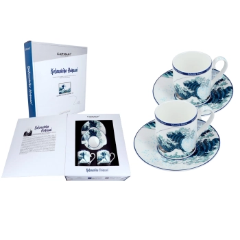 Kpl. 2 filiżanek espresso - Hokusai Katsushika, Wielka fala w Kanagawie (CARMANI)