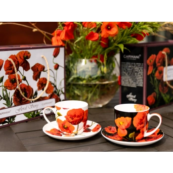 Kpl. 2 filiżanek ze spodkami - Floral story (CARMANI)