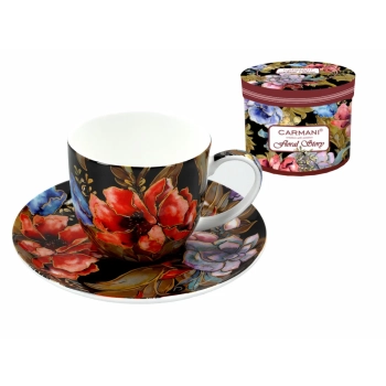 Filiżanka ze spodkiem - Floral Story (CARMANI)