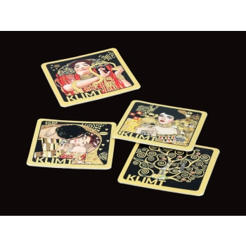 Kieliszek do wódki - G. Klimt. Medycyna (CARMANI) + komplet 4 podkładek korkowych