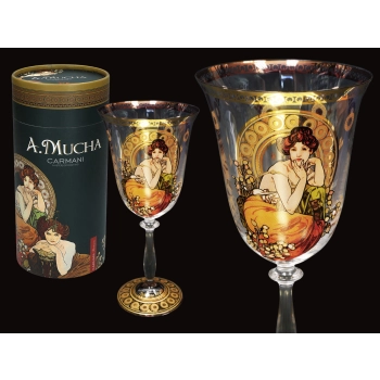 Kieliszek do wina - A.Mucha. Kamienie szlachetne - Topaz (CARMANI)
