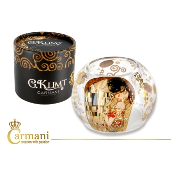 Świecznik kulka mała - G. Klimt Pocałunek (CARMANI)