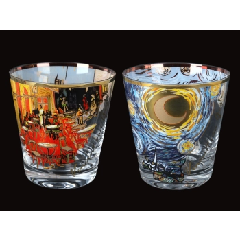 Kpl. 2 szklanek do whisky - V. Van Gogh. Gwiaździsta Noc + Taras kawiarni w nocy (CARMANI)