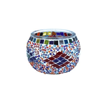Świecznik/lampion - klosz pojedynczy, wielokolorowy