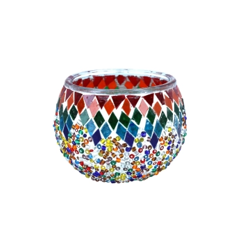 Świecznik/lampion - klosz pojedynczy, wielokolorowy