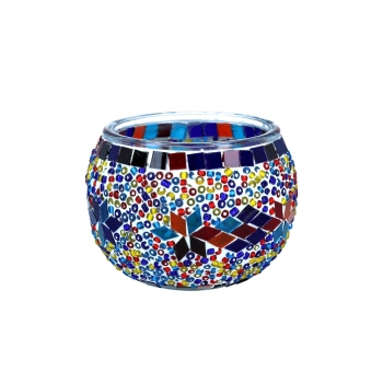 Świecznik/lampion - klosz pojedynczy, wielokolorowy