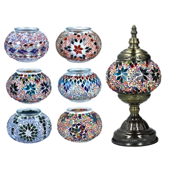 Lampa stołowa - klosz pojedynczy, wielokolorowy