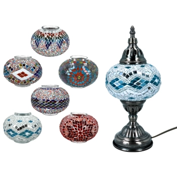 Lampa stołowa - klosz pojedynczy, wielokolorowy