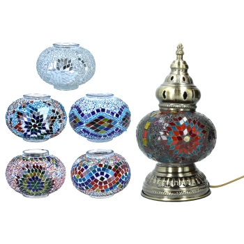 Lampa stołowa - klosz pojedynczy, wielokolorowy