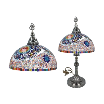 Lampa stołowa - abażu, wielokolorowy