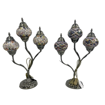 Lampa stołowa - trzy klosze, wielokolorowe