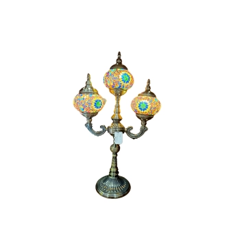 Lampa stołowa - trzy klosze, wielokolorowe