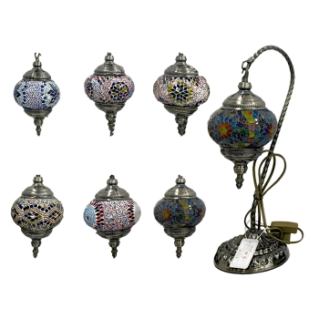 Lampa stołowa - klosz pojedynczy, wielokolorowy