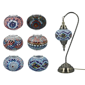 Lampa stołowa - klosz pojedynczy, wielokolorowy