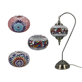 Lampa stołowa - klosz pojedynczy, wielokolorowy