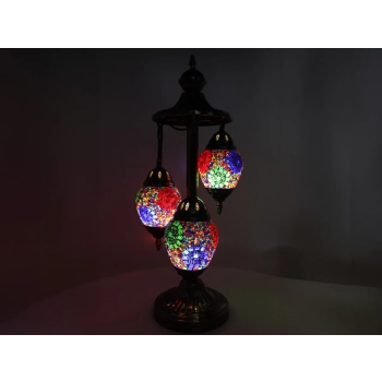 Lampa stołowa - trzy klosze, wielokolorowe