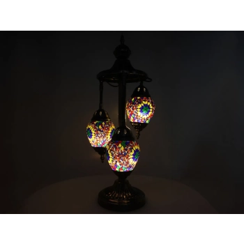 Lampa stołowa - trzy klosze, wielokolorowe