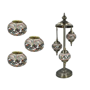 Lampa podłogowa - trzy klosze, wielokolorowe