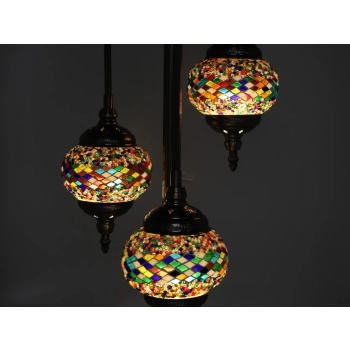 Lampa podłogowa - trzy klosze, wielokolorowe
