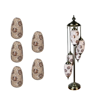 Lampa podłogowa - pięć kloszy, wielokolorowych