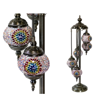 Lampa podłogowa - pięć kloszy, wielokolorowych