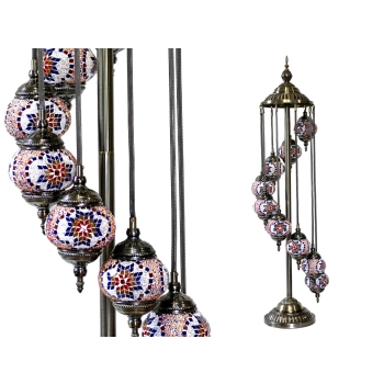 Lampa podłogowa - dziewięć kloszy, wielokolorowych