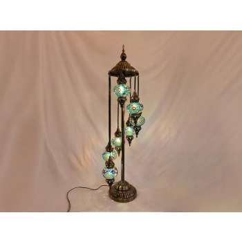 Lampa podłogowa - siedem kloszy, wielokolorowych