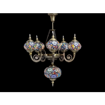 Lampa sufitowa - sześć kloszy, wielokolorowe