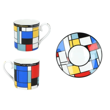 Kpl. Filiżanka ze spodkiem - P. Mondrian, Composition A (CARMANI)
