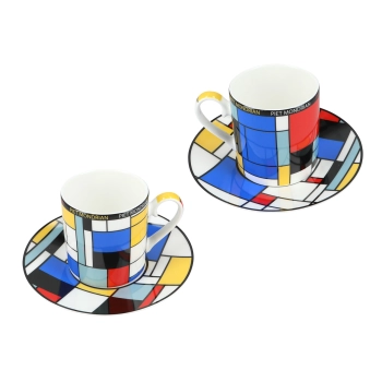 Kpl. Filiżanka ze spodkiem - P. Mondrian, Composition A (CARMANI)