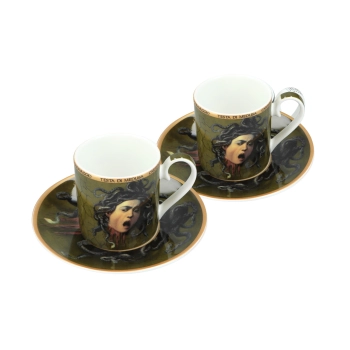 Kpl. 2 filiżanek espresso - M. M de Caravaggio, Głowa Meduzy (CARMANI)