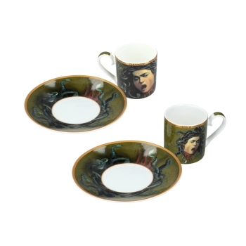 Kpl. 2 filiżanek espresso - M. M de Caravaggio, Głowa Meduzy (CARMANI)
