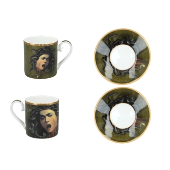 Kpl. 2 filiżanek espresso - M. M de Caravaggio, Głowa Meduzy (CARMANI)