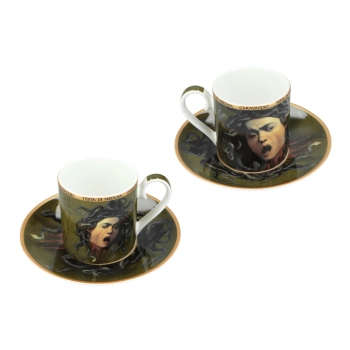 Kpl. 2 filiżanek espresso - M. M de Caravaggio, Głowa Meduzy (CARMANI)