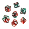 Komplet kości RPG - Dwukolorowe - Czerwono-zielone